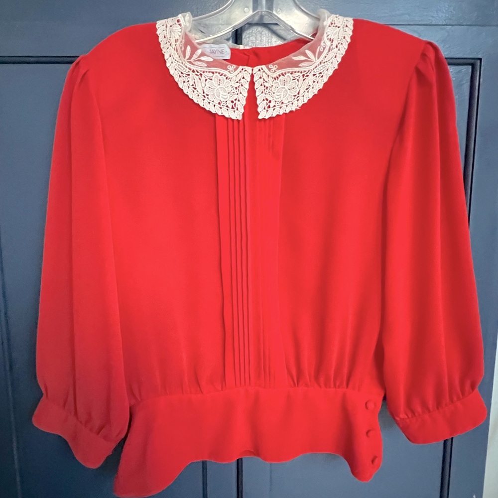 Ladies Laura and Jane Blouse size 8 Red